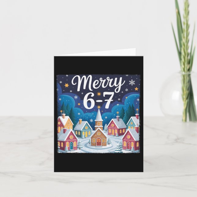 Tarjeta Funny Merry 6 7 Six Seven Meme Christmas Women Men (Anverso)