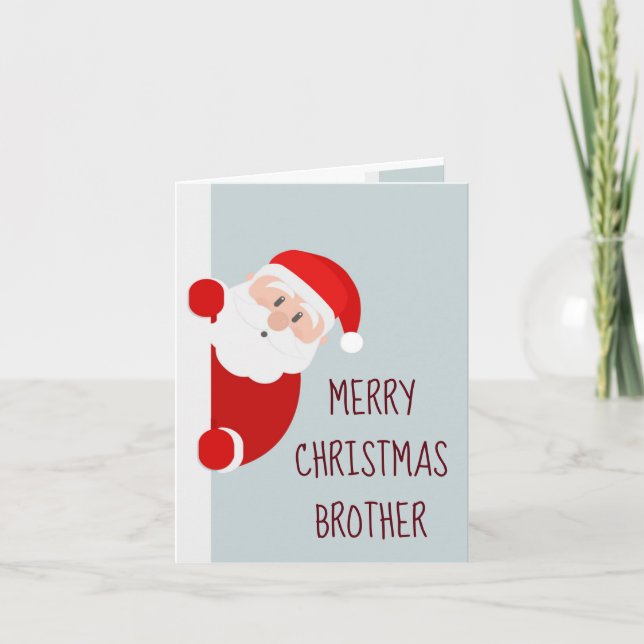 Tarjeta Funny Merry Christmas Card Brother Santa (Anverso)