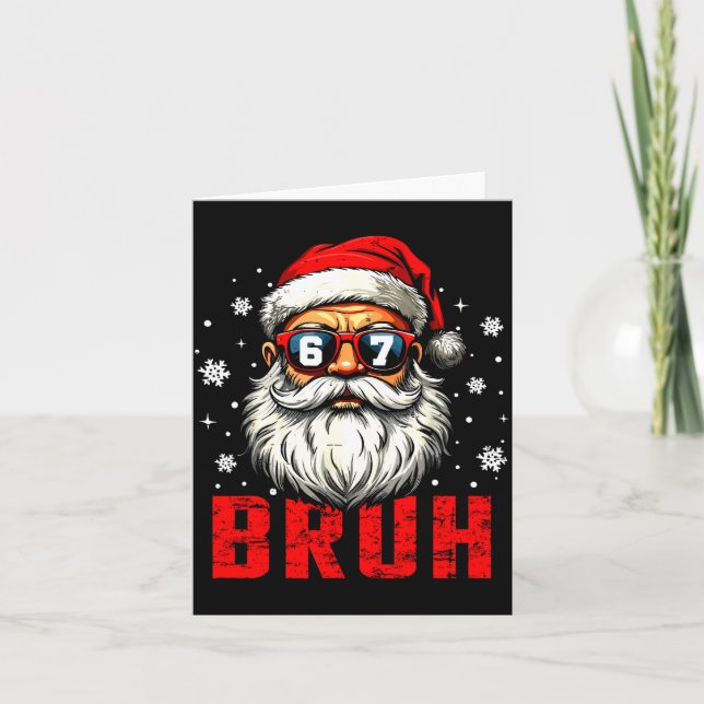 Tarjeta Funny Merry Christmas Santa Bruh Pajama Xmas Men W (Anverso)