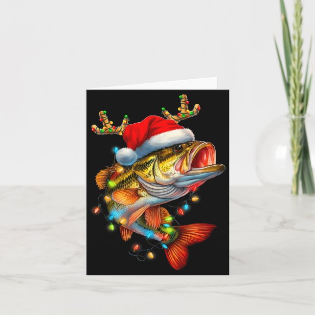 Tarjeta Funny Merry Fishmas B Fish Fishing Christmas Xmas  (Anverso)