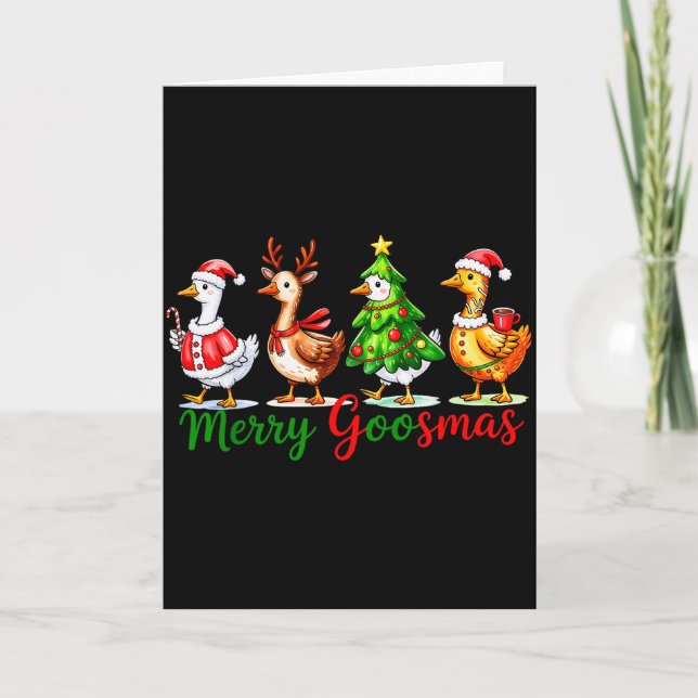 Tarjeta Funny Merry Goosemas Cute Xmas Goose Lovers Men Wo (Anverso)
