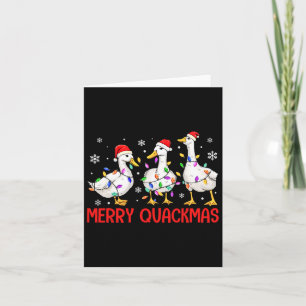 Tarjeta Funny Merry Quackmas Pato Santa Hat Navidades Lige