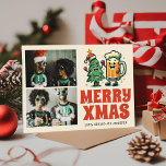 Tarjeta Funny Merry Xmas Groovy Photo Navidades<br><div class="desc">Navidades Feliz Y Brillante</div>