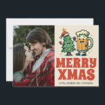 Tarjeta Funny Merry Xmas Groovy Photo Navidades<br><div class="desc">Navidades Feliz Y Brillante</div>