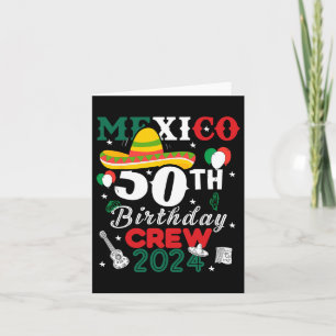 Tarjeta Funny México 50.º equipo de cumpleaños 50 años Cin