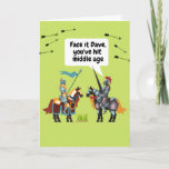 Tarjeta Funny Middle Age Birthday Card<br><div class="desc">Funny Middle Age Birthday Card,  Birthday greeting reads "To be brutally honest I didn't think you'd make it this far,  happy Birthday and well done though". A cheeky Birthday card for those hitting middle age.</div>