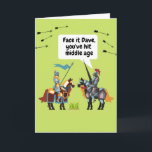 Tarjeta Funny Middle Age Birthday Card<br><div class="desc">Funny Middle Age Birthday Card,  Birthday greeting reads "To be brutally honest I didn't think you'd make it this far,  happy Birthday and well done though". A cheeky Birthday card for those hitting middle age.</div>