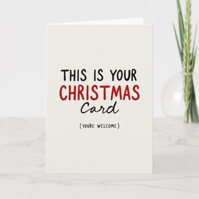 Tarjeta Funny Minimalist Christmas Card This Is Your Card (Anverso)