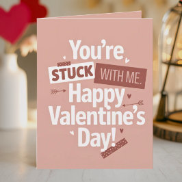 Tarjeta Funny Minimalist Retro Pop Valentine's Day 
