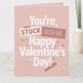 Tarjeta Funny Minimalist Retro Pop Valentine's Day 