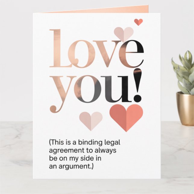 Tarjeta Funny Minimalist Your Mine Valentine's Day  (Planta pequeña)