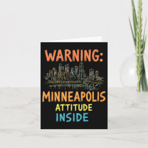 Tarjeta Funny Minneapolis Minnesota Night Skyline Vintage