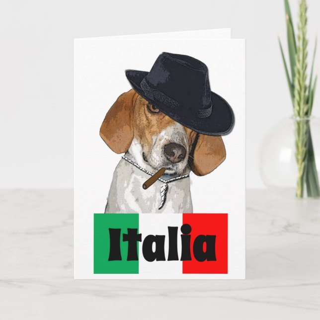 Tarjeta Funny Mobster italiano Charley Dog (Anverso)