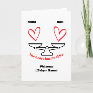 Tarjeta Funny Mom vs Dad Balance Greeting Card - Personali