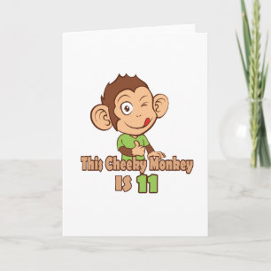 Tarjeta Funny Monkey 11 años de edad