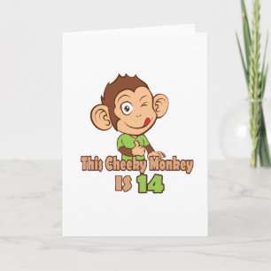 Tarjeta Funny Monkey 14 años de edad
