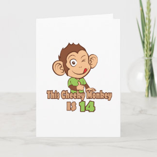 Tarjeta Funny Monkey 14 años de edad