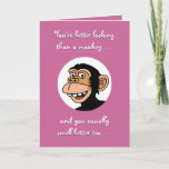 Tarjeta Funny Monkey Cumpleaños<br><div class="desc">TARJETA DE REUNIÓN DEL CUMPLEAÑOS DEL personalizado MONKEY</div>