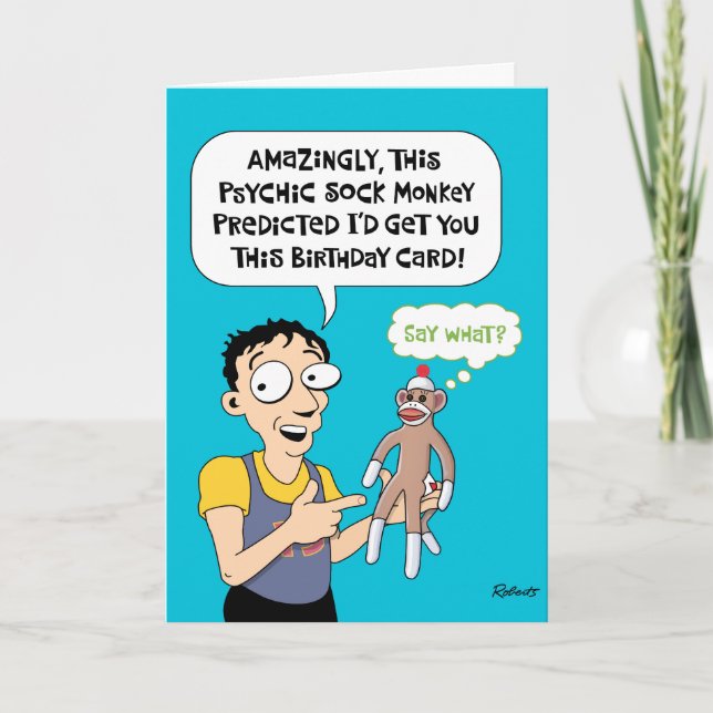 Tarjeta Funny Monkey Cumpleaños (Anverso)