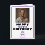 Tarjeta Funny Morple y White Photo Husband Cumpleaños<br><div class="desc">Funny Purple and White Photo Husband Cumpleaños, un diseño divertido y genial hecho para cualquiera que busque una tarjeta de cumpleaños única para su marido en su cumpleaños. El diseño es simple y llamativo, tiene un marco simple, un pastel de cumpleaños, una foto en el medio y la información editable...</div>