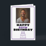 Tarjeta Funny Morple y White Photo Husband Cumpleaños<br><div class="desc">Funny Purple and White Photo Husband Cumpleaños, un diseño divertido y genial hecho para cualquiera que busque una tarjeta de cumpleaños única para su marido en su cumpleaños. El diseño es simple y llamativo, tiene un marco simple, un pastel de cumpleaños, una foto en el medio y la información editable...</div>