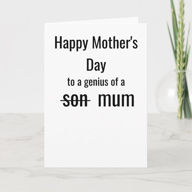 Tarjeta Funny Mother's Day | A Genius of a Mum (Anverso)