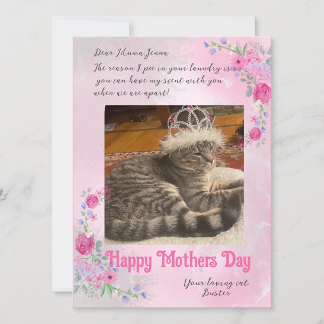 Tarjeta Funny Mothers Day Love From Bad Cat Photo Card (Anverso)