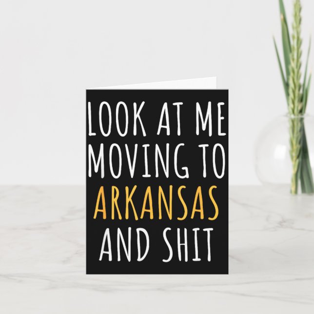 Tarjeta Funny Moving Out Of State Moving Away To Arkansas  (Anverso)