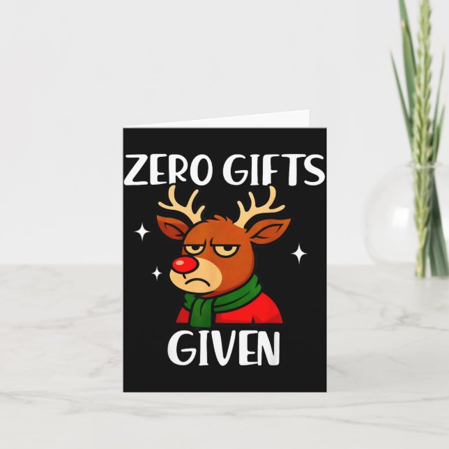 Tarjeta Funny Mpy Reindeer Christmas Meme Zero Given  (Anverso)