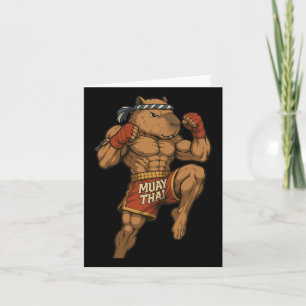 Tarjeta Funny Muay Thai Capybara Artes marciales de boxeo 