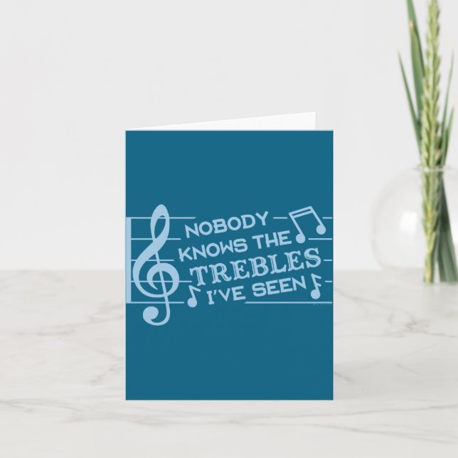 Tarjeta Funny Musicians Treble Joke Pun Music Teachers 2  (Anverso)