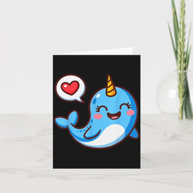 Tarjeta Funny Narwhal Art For Men Women Kids Narwhal Lover (Anverso)