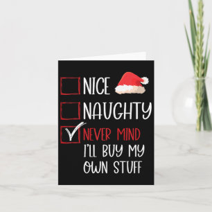 Tarjeta Funny Naughty Nunca Le Importa Santa Check List Ch