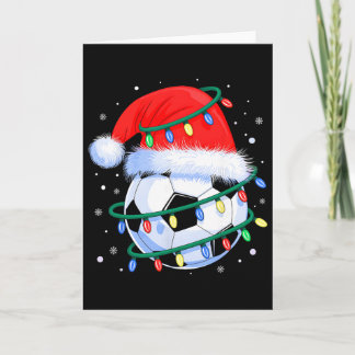 Tarjeta Funny Navidad Fútbol Hombres Chicos Sombrero de Sa