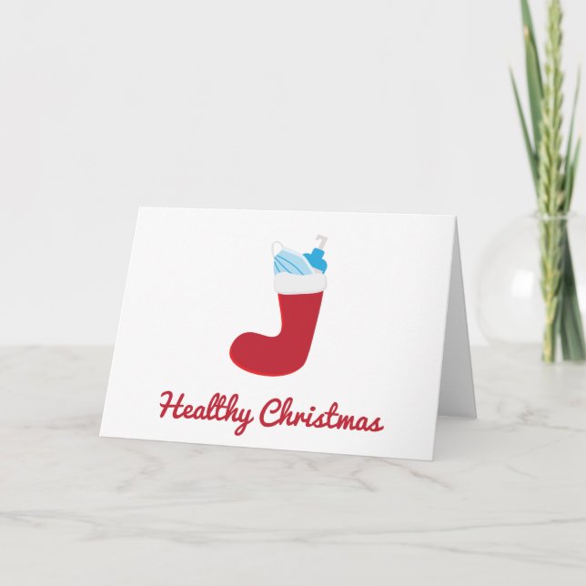 Tarjeta Funny Navidades 2020 Red stocking (Anverso)