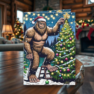 Tarjeta Funny Navidades Bigfoot Sasquatch Personalizado