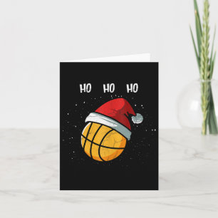 Tarjeta Funny Navidades de baloncesto Santa Hat Basketball
