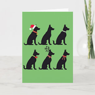 Tarjeta Funny Navidades de Black Dog Grid con reno de Sant