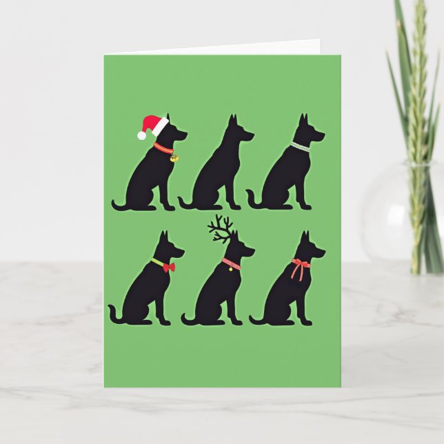 Tarjeta Funny Navidades de Black Dog Grid con reno de Sant (Anverso)