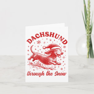 Tarjeta Funny Navidades de Dachshund Wiener Dog Cute Doxie