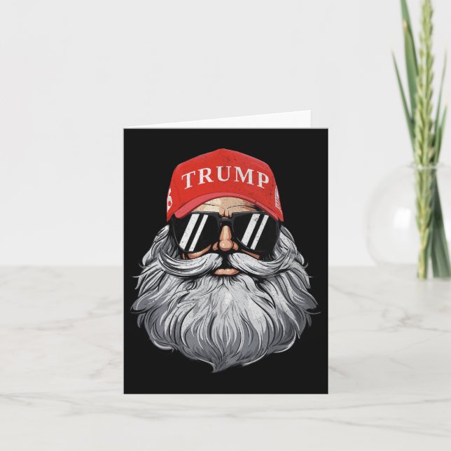 Tarjeta Funny Navidades de Donald Trump en Santa Claus fer (Anverso)
