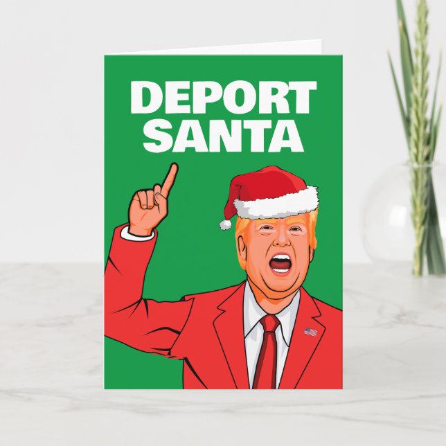 Tarjeta Funny Navidades de Trump deportan a Santa María (Anverso)
