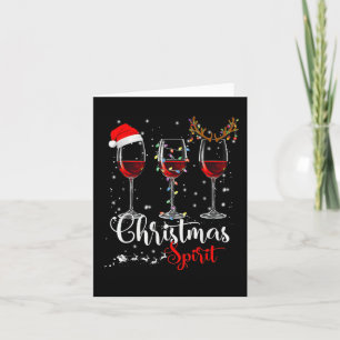 Tarjeta Funny Navidades Espíritu Gles Of Wine Xmas Holiday