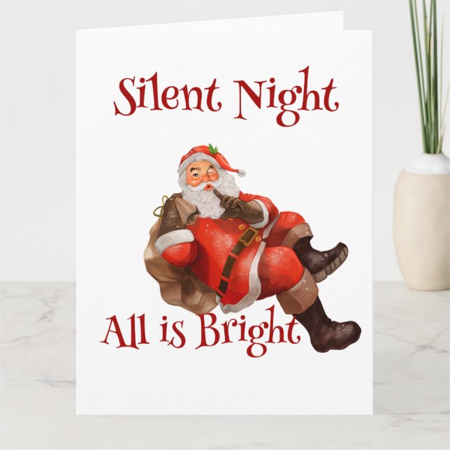 Tarjeta Funny Navidades Santa Claus Greeting (Anverso)