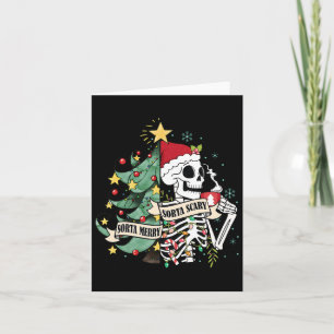 Tarjeta Funny Navidades Skeleton Sorta Merry Sorta Scary F