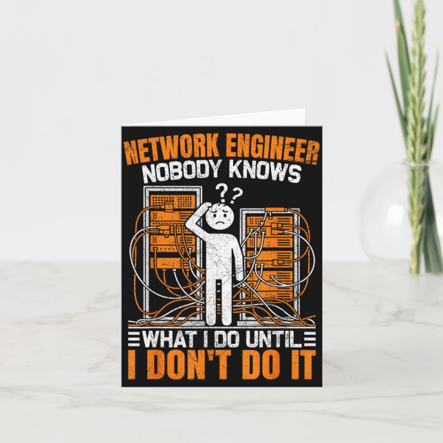 Tarjeta Funny Network Engineer Design For Men Network Engi (Anverso)