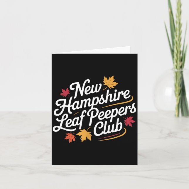 Tarjeta Funny New Hampshire Leaf Er's Club Autumn Fall Lea (Anverso)