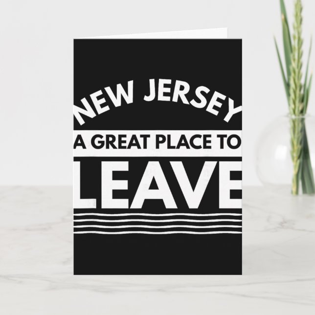 Tarjeta Funny New Jersey A Great Place To Leave Fun Nj Sar (Anverso)