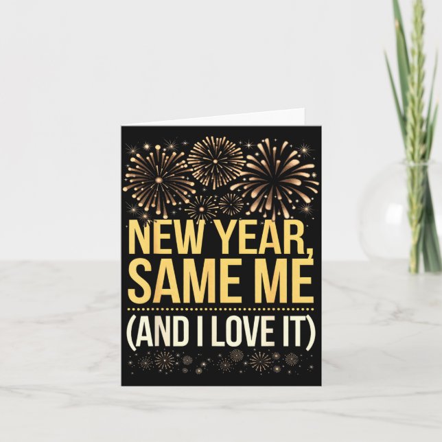 Tarjeta Funny New Year Same Me New Years Eve Party  (Anverso)