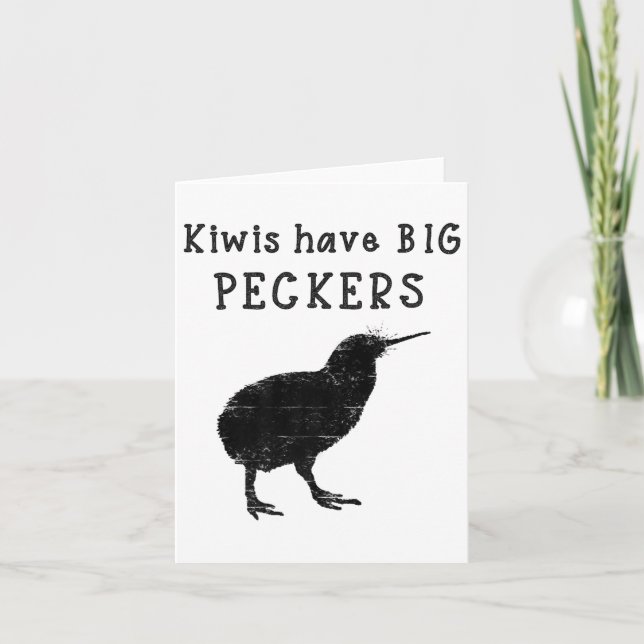 Tarjeta Funny New Zealand Quote Kiwis Have Big Peckers Quo (Anverso)